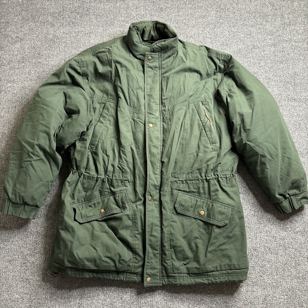 Woolrich Fatigue Jacket Men's XL Green Button Up Field Chore Coat Down 33328L